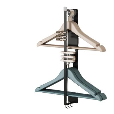 China Wholesale Nordic Style Multifunctional Wall Mounted Balcony Clothes Hanger Rack Viable Organizer Nail Free Plastic for sale