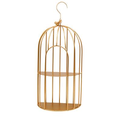 China Morden iron multilayer st birdcage cake afternoon tea dim sum stand wedding celebration dessert table decoration luxury European style jewelry for sale