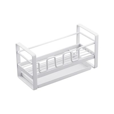 China JX-Japanese Viable Single Kitchen Sponge Rack With Drain Pan Storage Rack Contertop Dishcloth Drying Rack No Drilling for sale