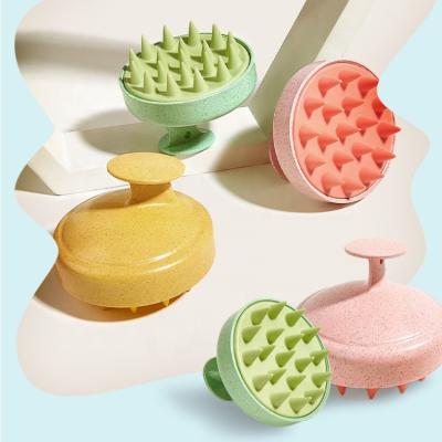 China Fashionable New Arrival Wheat Straw Head Massager Shampoo Scalp Hair Massage Brush Comb In Candy Color for sale