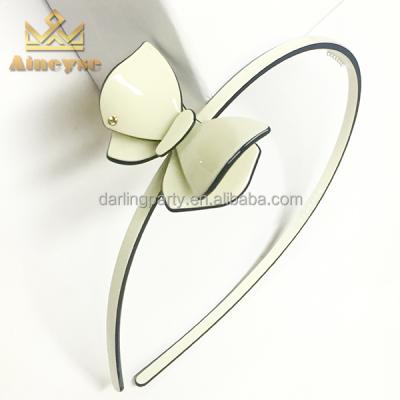 China Hot Selling Hair Decoration Crystal Butterfly Decorative Cellulose Acetate Bridal White Elegant Headbands for sale