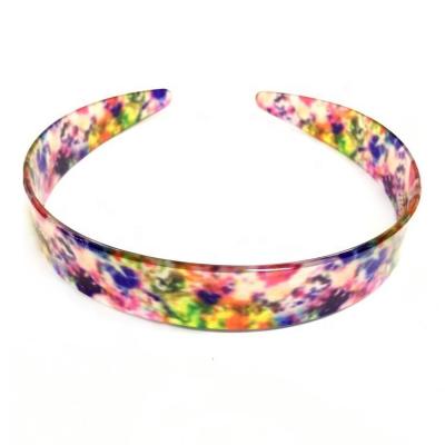 China High Quality Korea Fancy Headband Rainbow New Arrival Wide Acetate Headband For Women Girls Kids for sale