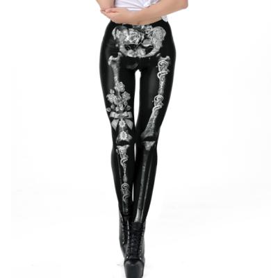 China Breathable Hot Selling 3D Printed Human Skeleton Frame Women's Gaiters Halloween Stage Costume Pants for sale