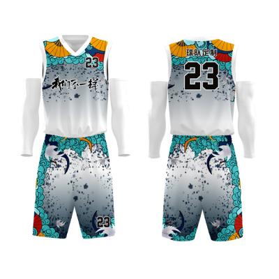 China Best Breathable Option Shorts Sleeve Style Practice Basketball Jersey USA Boys Basketball Tank Top Sets for sale