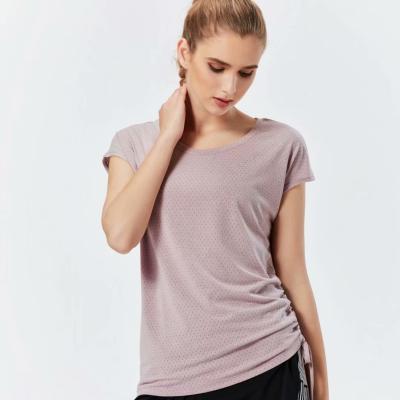 China Wholesale Anti-Wrinkle Fitness Wear Women's Workout Shirts Short Sleeve Gym Running Short Sleeve T-Shirts for sale