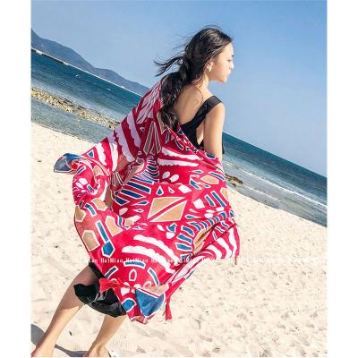 China Viable Factory Directly Sell Two Way Custom Printed Many Colors Beautiful Soft Beach Towel for sale