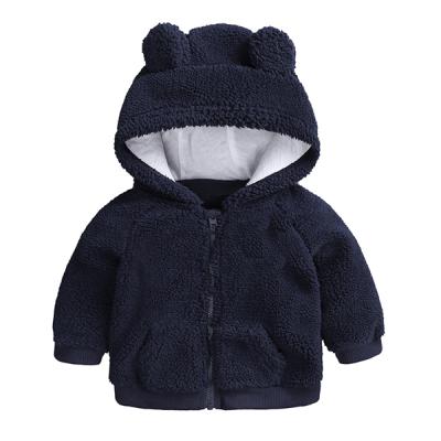 China New high quality winter children's girls windproof backing two color hoodie fleece baby boy and girl thick winter coat for sale