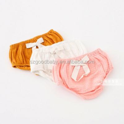 China Wholesale Baby Diaper Pants Baby Ruffle Bloomers Muslin Cotton Baby Diaper Pants for sale