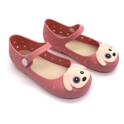 China Fancy Child Jelly Shoes Factory Curing Dog Design PVC Comfortable Wholesale Girls Sandals for sale