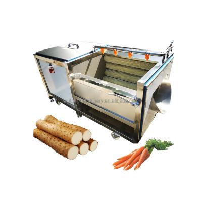 China Hot Selling Fruit Ginger Potato Carrot Roller Peeler Easy Operation Root Vegetable Washing Peeling Cleaning Machine for sale