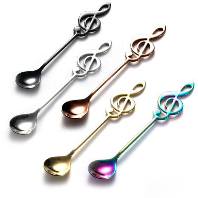 China Viable Creative Colorful Stirring Scoop Teaspoon Small Spoons 18/8 Stainless Steel Spoon for sale