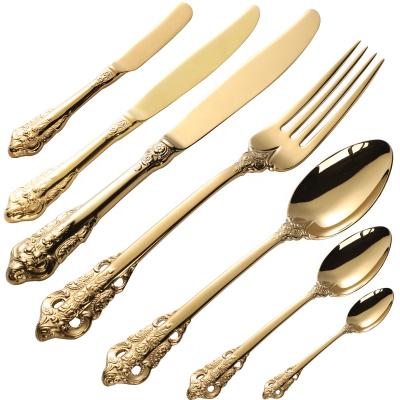 China Factory direct sale 18/8 stainless steel dinnerware set viable luxury royal dinnerware luxury cutlery for sale