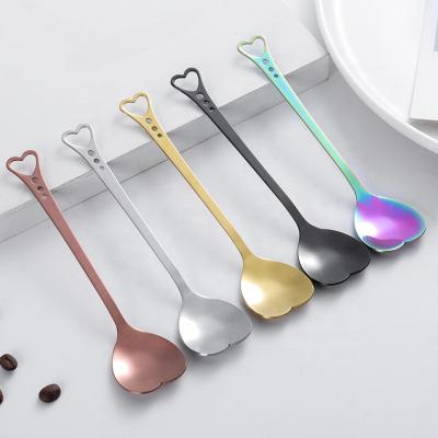 China Viable Stainless Steel Sample Spoon Stainless Steel Teaspoon Tea Spoon In Heart Shape for sale