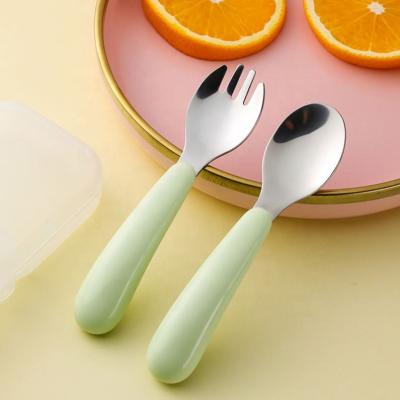 China Viable Children Cutlery Set Stainless Steel Travel Case Used Restaurant Flatware Good Quality Children 304 Spoon Baby Spoons And Forks for sale