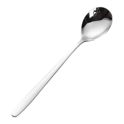 China Viable Korean Style 18/0 Stainless Steel Spoon With Logo Ice Cream Spoon Creative Wholesale Customized Round Soup Spoons for sale