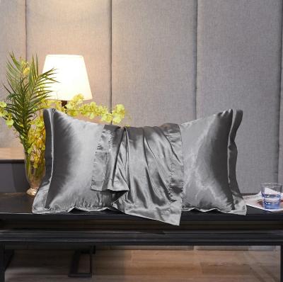 China Anti-static Modern Silk Solid Cool Faux Satin Cushion Cover Square Living Room Pillow Cover for sale