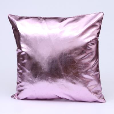 China Topfinel Amazon Leather Bright Pillow Cover Hot Selling Non-Toxic Sofa Cushion Case Home Decorate Solid Pillowcase for sale