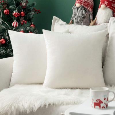 China Christmas Anti-Static White Cushion Covers Solid Color Velvet Cushion Covers Decorative Soft Throw 45*45 Cushion Covers for sale