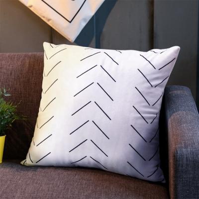 China Digital Print Folded Geometric Cushion Covers Cotton Linen Cushion Cover Set And White for sale