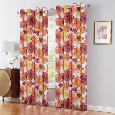 China Blackout Digital Printed Ready Made Home Living Room Thermal Insulated Sun Block Grommet Polyester Curtain Window Curtains Blackout for sale