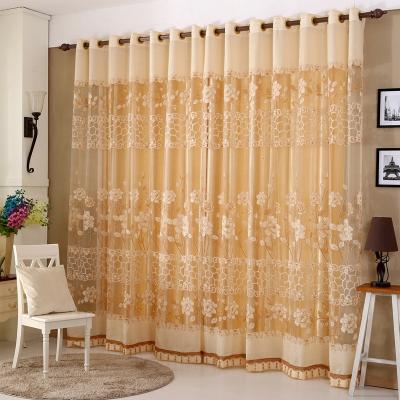 China Oriental Indian Floral Tulle Window Voile Window Jacquard Gold Insulated Sheer Curtains For Living Room Bedroom for sale