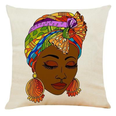 China Modern Folded Cushion Cover African Ethnic African Girl Cushion Cover Woman for sale