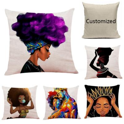 China Folded Canvas Throw Sofa Pillow Case Cover, African 3d Print Cushion Cover, 3d Pillowcases Cotton Case for sale