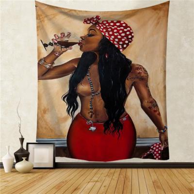 China Cozy African American Women Tapestries Hippie Wall Hanging Tapestry for sale