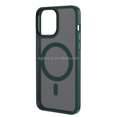 China Wholesale Shockproof Frosted TPU PC Magnet Matte Phone Case For IPhone Built-in Phone Covers for sale