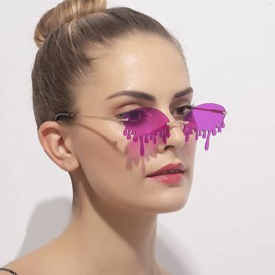 China Lady Metallic Sunglasses Lentes De Sol Personality Sunglasses Metal Sunglasses Metal Fashion Glass Polygon Logo for sale