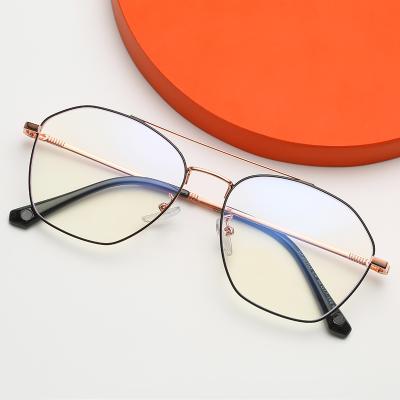 China Fashionable hot sale blue light blocked double deck men's aviation glass optical frames for sale