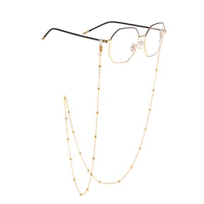 China New Fashoin Lady Metal Golden Beads Chain For Sunglasses With Silver Backing Corrente de oculos Collar Arm Anti-Drop Neck Straps for sale