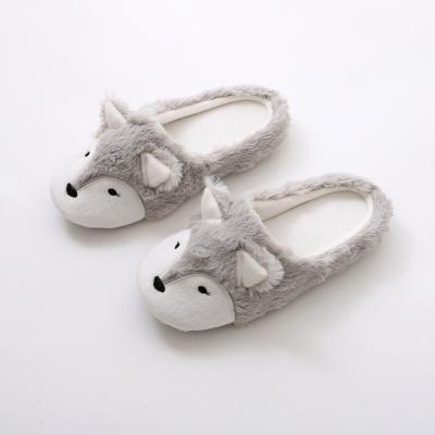 China Fashion Trend Womens Animal Fox Fleece House Slippers Comfortable Indoor Outdoor for sale