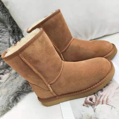 China Anti-odor Soft Warm Durable Winter Women Classic Sheepskin Booties for sale