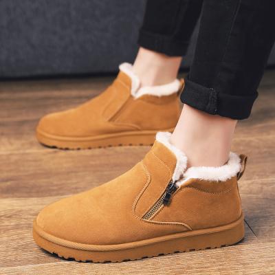 China Free Shipping Wholesale Free Shipping Anti-odor Cheap Men's Warm Sheepskin Outdoor Boots Slippers, Classic Winter Men Leather Trim Cow Suede Snow Boots for sale