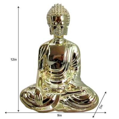 China JiXin Global OEM ODM Sitting Thai Buddha Statue Prayer Figurines Carve Art Decoration Polyresin Gold Buddah Gift Resin Crafts for sale