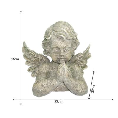 China Global OEM ODM Jixin European and American creative imitation marble sculpture lawn garden style posture angel resin prayer crafts for sale