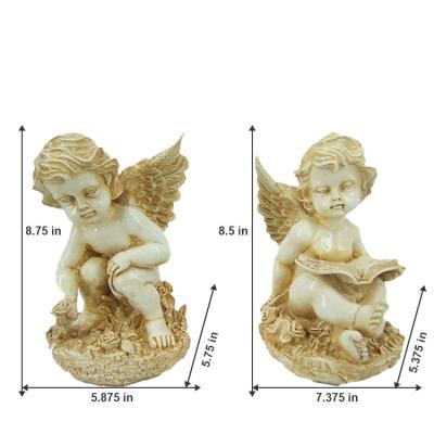 China JiXin OEM ODM Global Nordic Angel Angel Decoration Patio Garden Lawn Sculptures Water Fountain Resin Decor Angel Statues For Gardens for sale