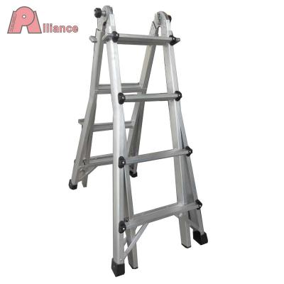 China Folding Ladders Magic Telescopic Aluminum Step Ladder With EN131 Approval for sale