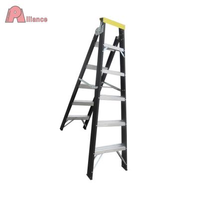 China Folding Ladders 6 Steps Aluminum Alloy Side 2-Mode Double Ladder Dual Function Aluminum Ladder for sale