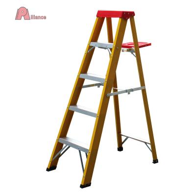 China Folding Ladders 5 Steps Fiberglass Ladder / Fiberglass Step Ladder / With Tool Tray Or Without Tool Tray for sale