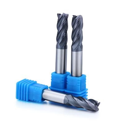 China CNC Process High Hardness 4 Flutes Graphite Corner Radius End Mills Square End Mills For OR Machine for sale