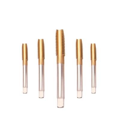 China Threading Holes OEM Factory Wholesale M6x1 HSS Co Ti-Coated Spiral Headed Taps Machine Groove Tap for sale