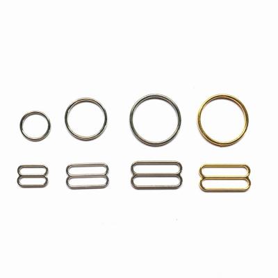 China Factory Wholesale Eco-Friendly Underwear Accessories Metal Bra Rings Sliders And Hooks Nylon Coated Bra Adjuster for sale