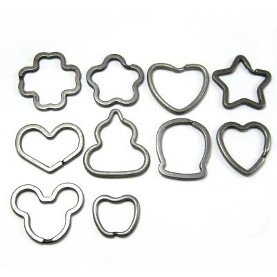 China Hot Selling Eco-Friendly Mickey Shape Keyring DIY Gift Heart Flower Star Metal Key Chain for sale