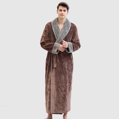 China Breathable custom made coral pajamas nightwear flannel fleece bathrobe bath robe for men for sale