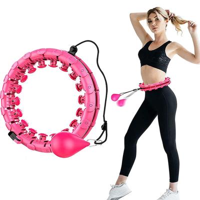 China Portable 24 Ties Weight Loss New Polynesian Dance Smart Circles Fitness Detachable Adjustable Loop With Exercise Ball for sale