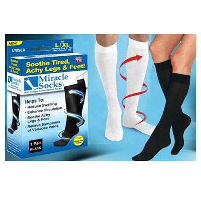 China Anti-Fatigue Anti-Bacterial Unisex Graduated Compression Long Socks for sale