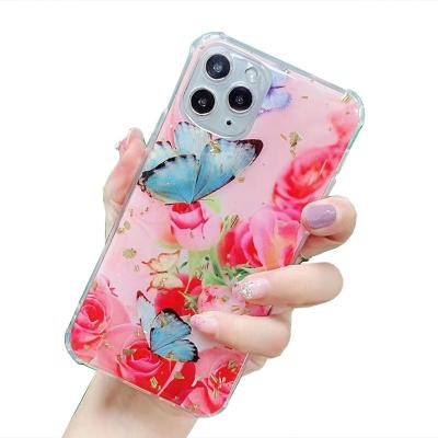 China Aesthetic handmade painting mobile flower anti-fall gel glitter stars drop glue silicone cover silicone phone case for sale