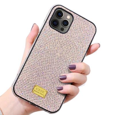 China Amazon hot sale Anti-fall shinny Luxury Premium Diamond Phone Case Flashing Snake side style leather sparkle girl pattern for Huawei nova7 for sale